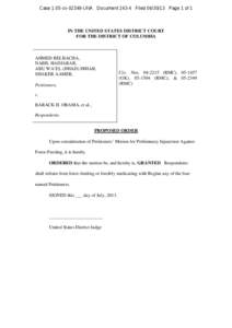 Case 1:05-cv[removed]UNA Document[removed]Filed[removed]Page 1 of 1  IN THE UNITED STATES DISTRICT COURT FOR THE DISTRICT OF COLUMBIA  AHMED BELBACHA,