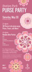 Station Park  PURSE PARTY Saturday, May 30 in Fountain Square