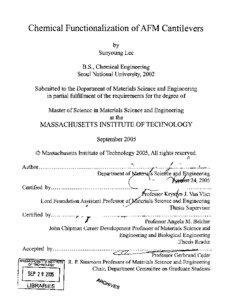 Scientific method / Nanotechnology / Spectroscopy / Intermolecular forces / Microscopy / Atomic force microscopy / AFM probe / Force spectroscopy / Cantilever / Science / Chemistry / Scanning probe microscopy