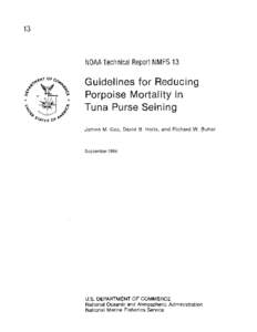 13  NOAA Technical Report NMFS 13 Guidelines for Reducing Porpoise Mortality in