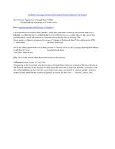 Southern Campaign American Revolution Pension Statements & Rosters State Pension Application of Joseph Burn VAS40 Transcribed and annotated by C. Leon Harris [From pension records in the Library of Virginia:] I do with t