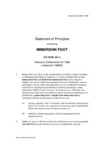 Instrument No.169 of[removed]Statement of Principles concerning  IMMERSION FOOT