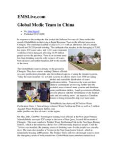 EMSLive.com Global Medic Team in China • •  By John Bignell