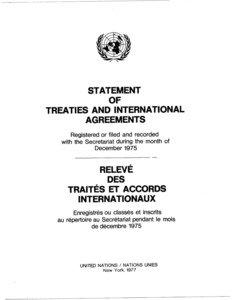 STATEMENT OF TREATIES AND INTERNATIONAL