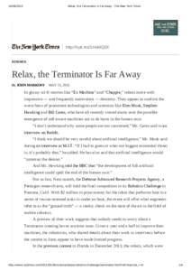 Relax, the Terminator Is Far Away - The New York Times http://nyti.ms/1HsMQ0X