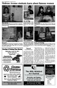 Page 20 / June 16, [removed]The Jamestown Press  Melrose Avenue students learn about famous women J.K. Rowlings Clara Barton