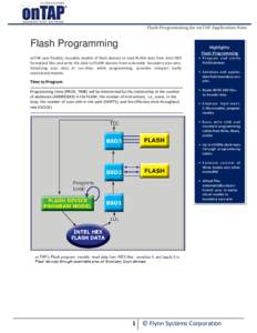 Flash Programming for onTAP Application Note  Flash Programming Highlights: Flash Programming