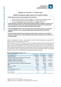 Business / Zodiac Aerospace / Airline / International Financial Reporting Standards / Income statement / Earnings before interest /  taxes /  depreciation and amortization / Revenue / Airbus / Generally Accepted Accounting Principles / Accountancy / Finance