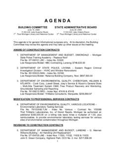AGENDA BUILDING COMMITTEE 1st June 14, [removed]:00 A.M. Lake Superior Room