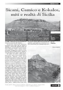 ARCHEOLOGIA  Sicani, Camico e Kokalos,