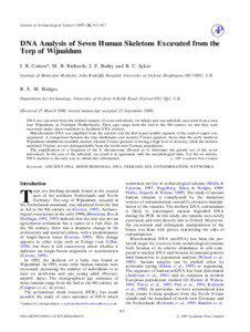 Journal of Archaeological Science[removed], 911–917  DNA Analysis of Seven Human Skeletons Excavated from the