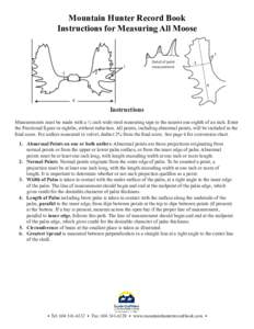 Mountain Hunter Record Book Instructions for Measuring All Moose 1 Detail of point measurement