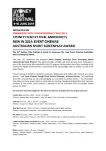 Microsoft Word - 6) EVENT CINEMAS AUSTRALIAN SHORT SCREENPLAY AWARD