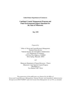 Combined Coastal Management Program and Final Environmental Impact Statement for the State of Minnesota