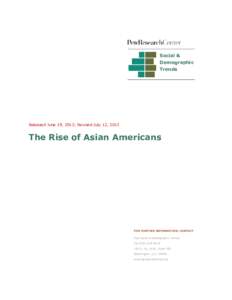 Social & Demographic Trends Released June 19, 2012; Revised July 12, 2012