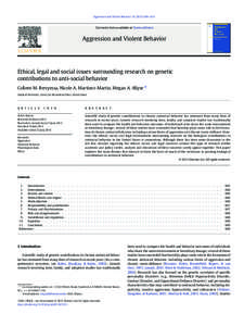 Ethical, legal and social issues surrounding research on genetic contributions to anti-social behavior