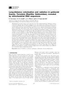 Long-distance colonization and radiation in gekkonid lizards, Tarentola (Reptilia: Gekkonidae), revealed by mitochondrial DNA sequences