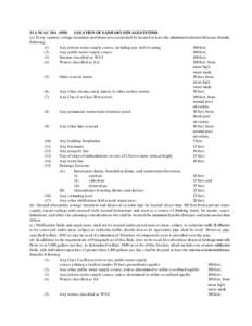 15A NCAC 18A[removed]LOCATION OF SANITARY SEWAGE SYSTEMS (a) Every sanitary sewage treatment and disposal system shall be located at least the minimum horizontal distance fromthe following: (1) Any private water supply sou