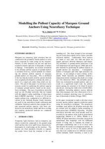 Modelling the Pullout Capacity of Marquee Ground Anchors Using Neurofuzzy Technique