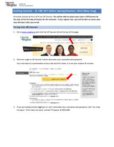 Getting Started – JS[removed]Online Spring/Summer[removed]May-Aug) All online courses at the U of R use UR Courses. You will be able to access your class in UR Courses by the end, of the first day of classes for the seme