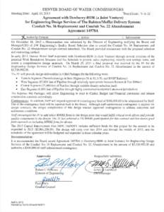 April 10, 2013 Board agenda item: Agreement with Dewberry HDR