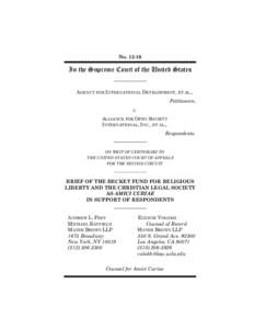 The Becket Fund for Religious Liberty / Amicus curiae / American Civil Liberties Union / West Virginia State Board of Education v. Barnette / Alliance for Open Society International / Freedom of religion / Law / Christian Legal Society / Government