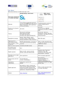 Fact Sheet  Seed money facilities in the Baltic Sea region, 2014 Swedish Institute, Seed money  CBSS - Project