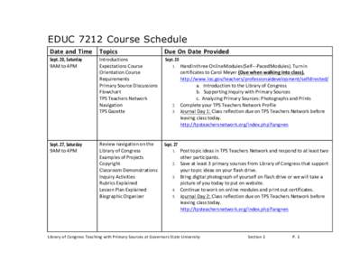 EDUC 7212 Course Schedule  	
  	
    