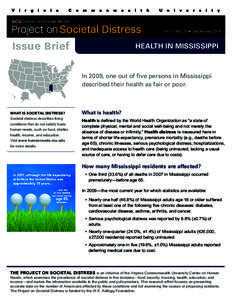 VCU Center on Human Needs  Project on Societal Distress Issue Brief  Vol. I, No. 25 • December 2010