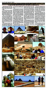 Sac and Fox News • August 2014 • Page 26  Journey to Egypt The Sights and Cities, States and Countries seen on their adventure by Patricia Corrine Hull My son, Brian D. Hines, owns and operates his own company, which
