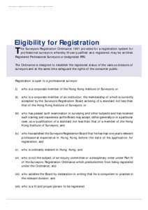 Surveyors Registration Board Annual ReportEligibility for Registration T