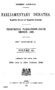 WESTERN AUSTRALIA.  PARLIAMENTARY ]DEBA TES. Tifiegiaft (wucil antb 7Uegiusai6e Ptumnbl.  THIRTEENTH PARLIAMENT-FIFTH