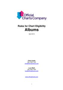 Rules for Chart Eligibility  Albums