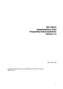 ISO[removed]Supplementary Data Frequently Asked Questions Version 1.5  Date: May 2013