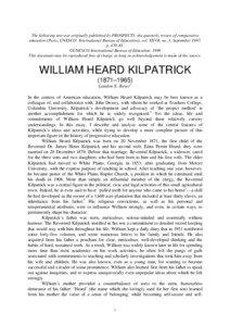 Critical pedagogy / Alternative education / Pragmatists / John Dewey / Project method / Progressive education / Bennington College / Teachers College /  Columbia University / Philosophy / Education / Philosophy of education / William Heard Kilpatrick