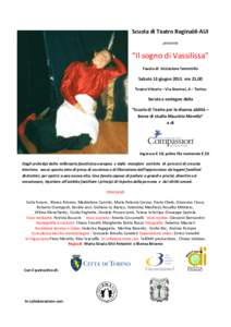 Scuola di Teatro Reginald-AUI presenta “Il sogno di Vassilissa” Favola di iniziazione femminile