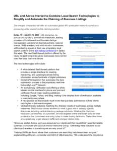 Microsoft Word - UBL and Advice Interactive BIA Press Release #2.docx