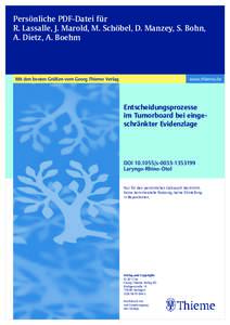 Persönliche PDF-Datei für R. Lassalle, J. Marold, M. Schöbel, D. Manzey, S. Bohn, A. Dietz, A. Boehm www.thieme.de