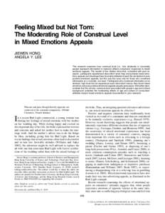 Feeling Mixed but Not Torn: The Moderating Role of Construal Level in Mixed Emotions Appeals
