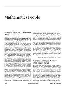 Mathematics People  Guionnet Awarded 2009 Loève