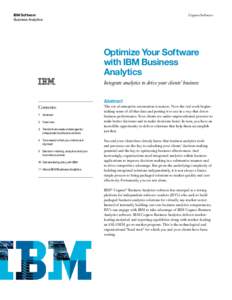 Cognos / Business analytics / Customer relationship management / Software as a service / IBM / Analytics / Infrastructure optimization / Collaborative decision-making software / Applix / Business / Business intelligence / Computing