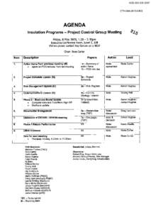 AGS[removed]CTH[removed]AGENDA Insulation Programs - Project Control Group Meeting Friday, 8 May 2009, [removed]30pm