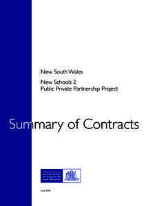 New South Wales New Schools 2 Public Private Partnership Project Summary of Contracts Sum