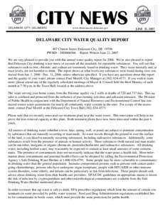 CITY NEWS  DELAWARE CITY, DELAWARE www.delawarecity.delaware.gov