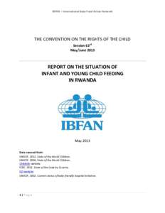 IBFAN – International Baby Food Action Network  THE CONVENTION ON THE RIGHTS OF THE CHILD Session 63rd May/June 2013