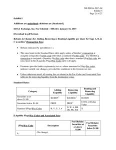 SR-EDGA[removed]Exhibit 5 Page 21 of 27 Exhibit 5 Additions are underlined; deletions are [bracketed]. EDGA Exchange, Inc. Fee Schedule – Effective January 16, 2015