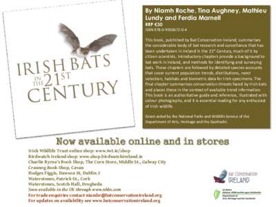 Irish language / Waterstones / Hodges Figgis / BirdWatch Ireland / Niamh / National Parks and Wildlife Service / Bat / Crannog / Gaeltacht / Prehistoric Europe / Celtic languages / Celtic culture