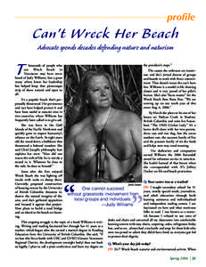 profile  Can’t Wreck Her Beach Advocate spends decades defending nature and naturism  T