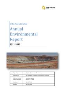 St Barbara Limited  Annual Environmental Report[removed]