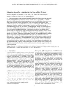 Seismic evidence for a slab tear at the Puerto Rico Trench